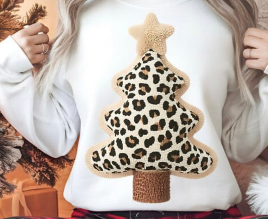 Faux Yarn Leopard Christmas Tree-Transfers