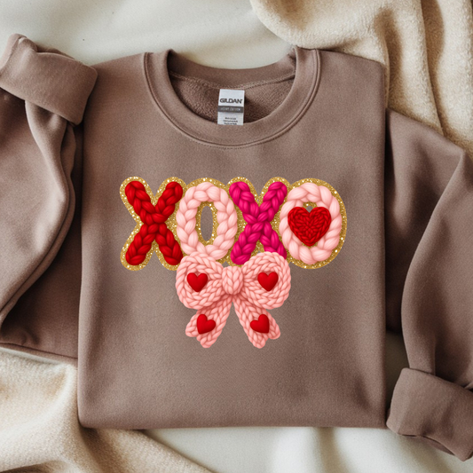 DTF- Faux Yarn XOXO Coquette Bow (2 sizes)