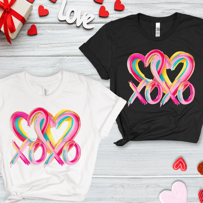 DTF- Hearts XOXO Brushstrokes