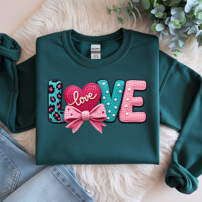 DTF- Faux Yarn Love Leopard