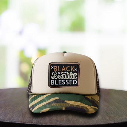 Black Beautiful Blessed- Hat Patch