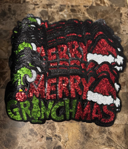 Merry Gmas Sequin Patch