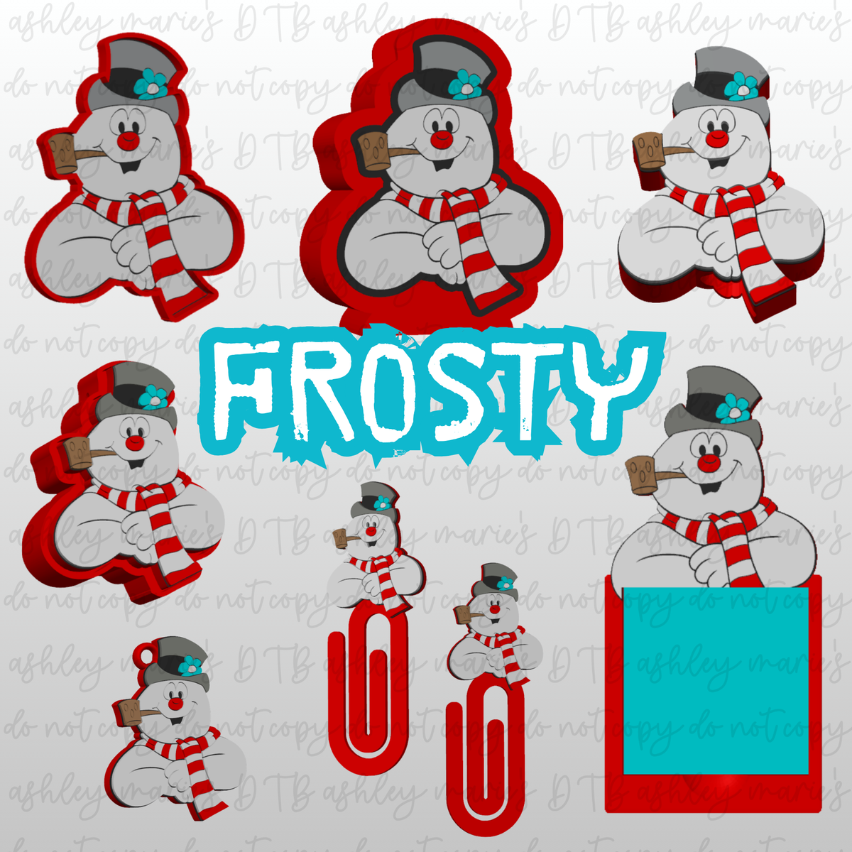 Frosty 3D Printed Office Bundle | Snowman Desk Accessories & Gifts | Pen Holder, Sticky Note Holder, Paper Clips & Desk Accessories