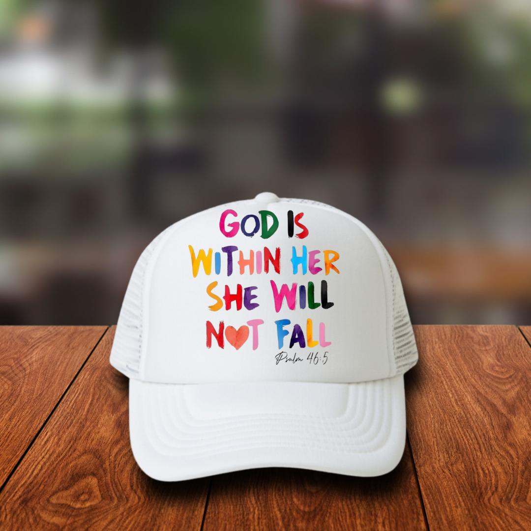 DTF Hat Patch- God is Within Her