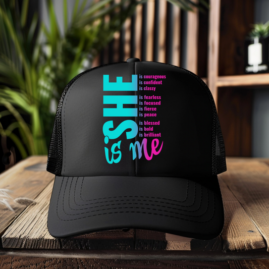 DTF Hat Patch- She is Me (Ombre)
