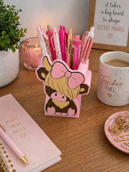 Highland Cow 3D Printed Desk Accessory Bundle Builder