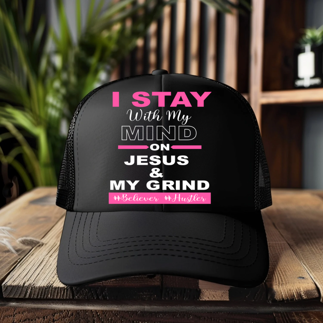 DTF Hat Patch- Mind on Jesus and My Grind
