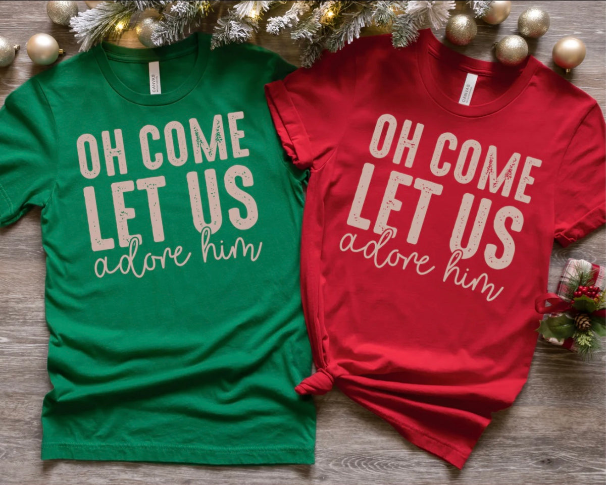 Screen Print- Oh Come Let Us Adore Him (Nude)