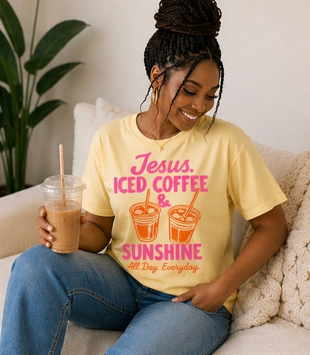 DTF- Jesus, Iced Coffee, & Sunshine