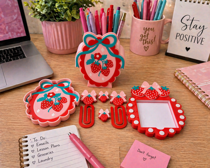 Strawberry Patch 3D Printed Desk Accessory Bundle Builder