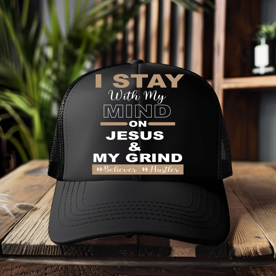 DTF Hat Patch- Mind on Jesus and My Grind