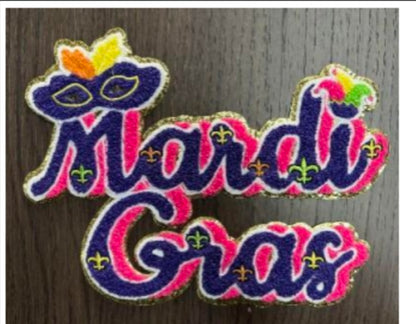 Mardi Gras Fun Chenille Patch