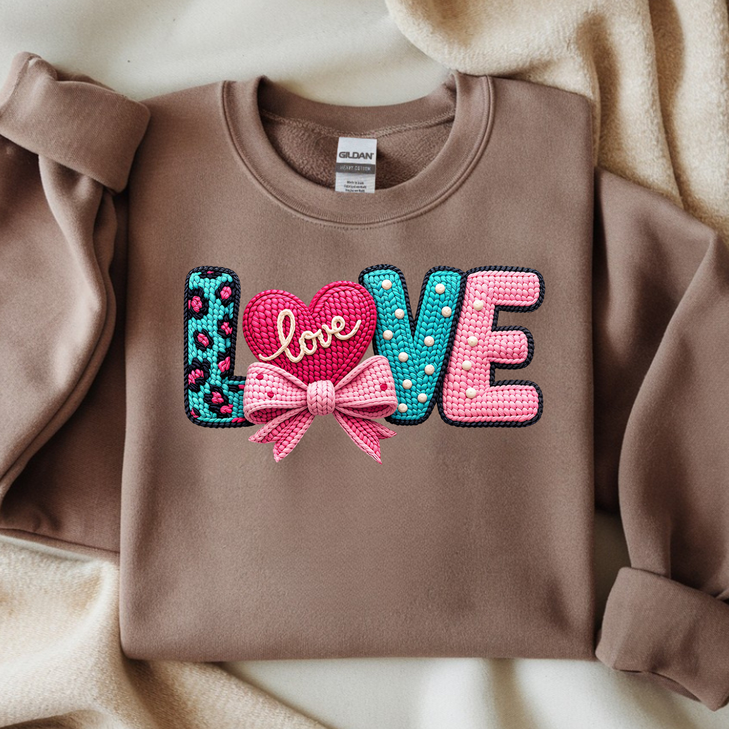 DTF- Faux Yarn Love Leopard