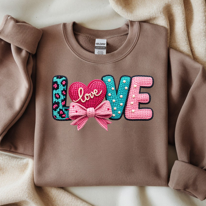 DTF- Faux Yarn Love Leopard