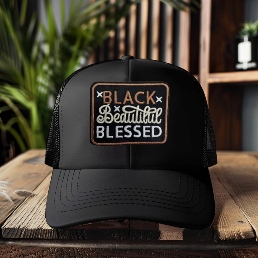 Black Beautiful Blessed- Hat Patch