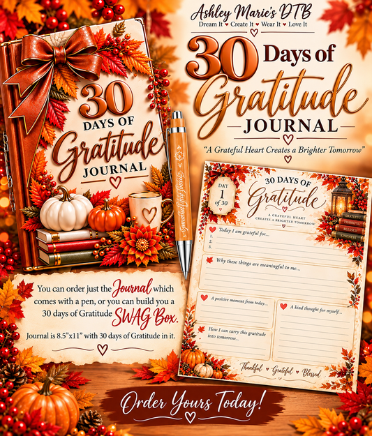 30 Days of Gratitude Journal with Pen | Fall-Themed Daily Gratitude & Reflection Journal