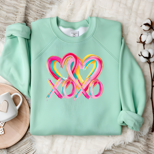 DTF- Hearts XOXO Brushstrokes