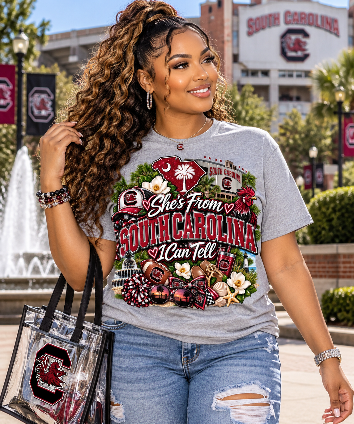 DTF- She's from SC Gamecocks (Currently Made To Order. Ships Out in 3-5 business days)
