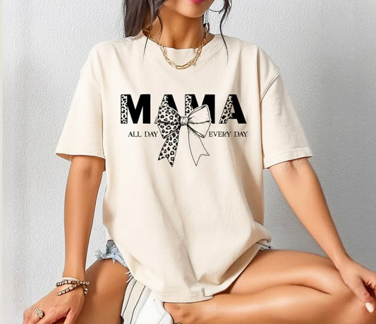 Screen Print- Mama All Day (Cheetah/Black)