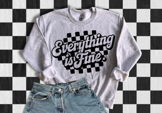 Screen Print- Everything Is Fine (Black)