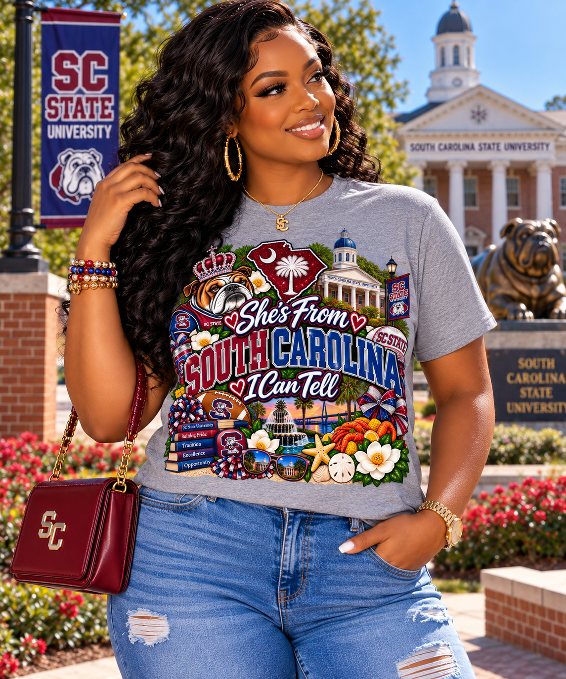 DTF- She's from SC SC State University (Currently Made To Order. Ships Out in 3-5 business days)