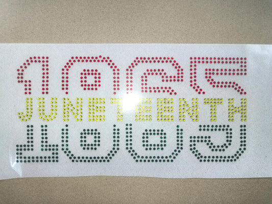 Juneteenth Rhinestone Blinged Transfers