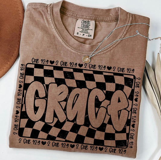 Screen Print- Grace Checkered (Black)