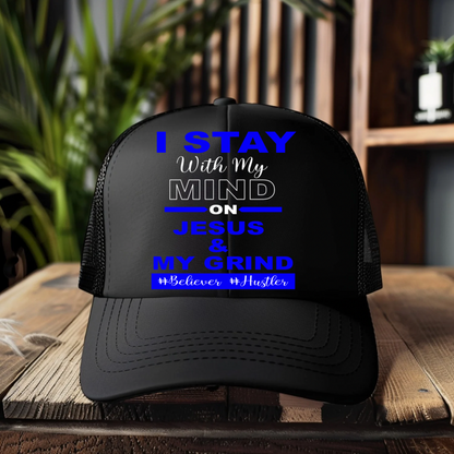 DTF Hat Patch- Mind on Jesus and My Grind