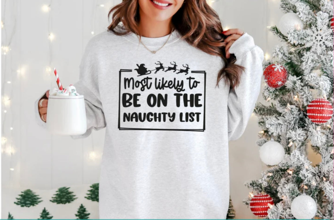 Screen Print- Most Likely On The Naughty List (Black)