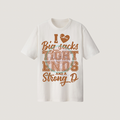 I Love Big Sacks Football Apparel