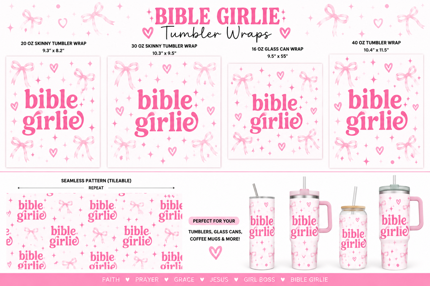 UV DTF- Bible Girlie (16 oz Tumbler Wrap) - SHIPS OUT BY 8/24