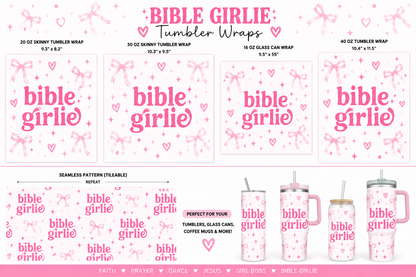UV DTF- Bible Girlie (16 oz Tumbler Wrap) - SHIPS OUT BY 8/24