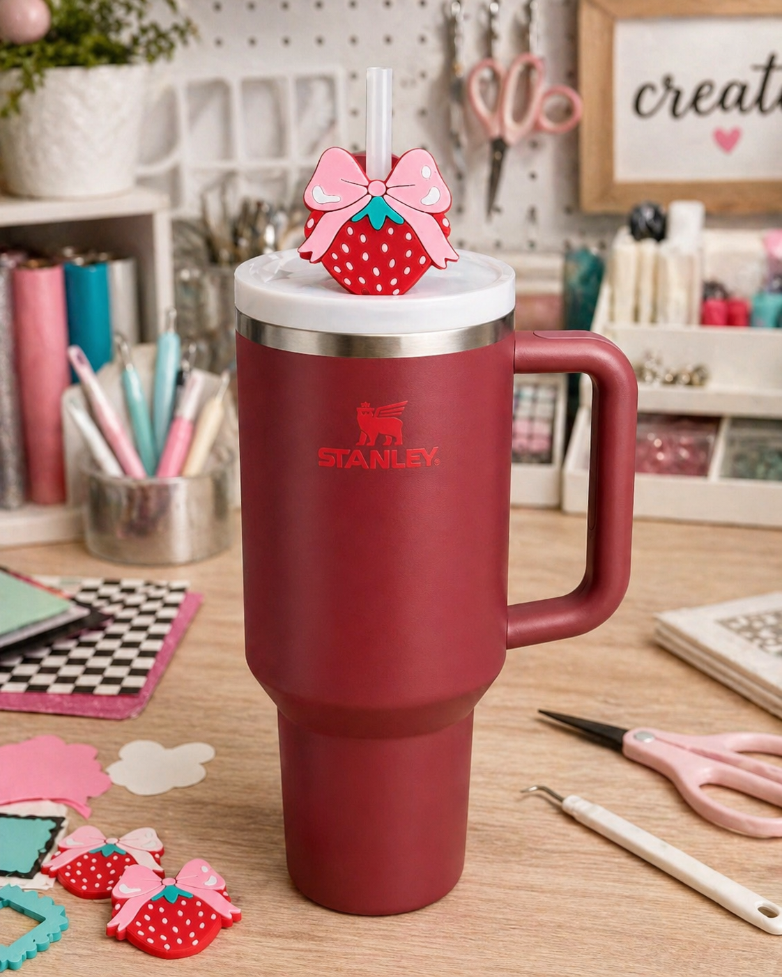 Strawberry Patch - Straw Topper (w/ 2 sizes)