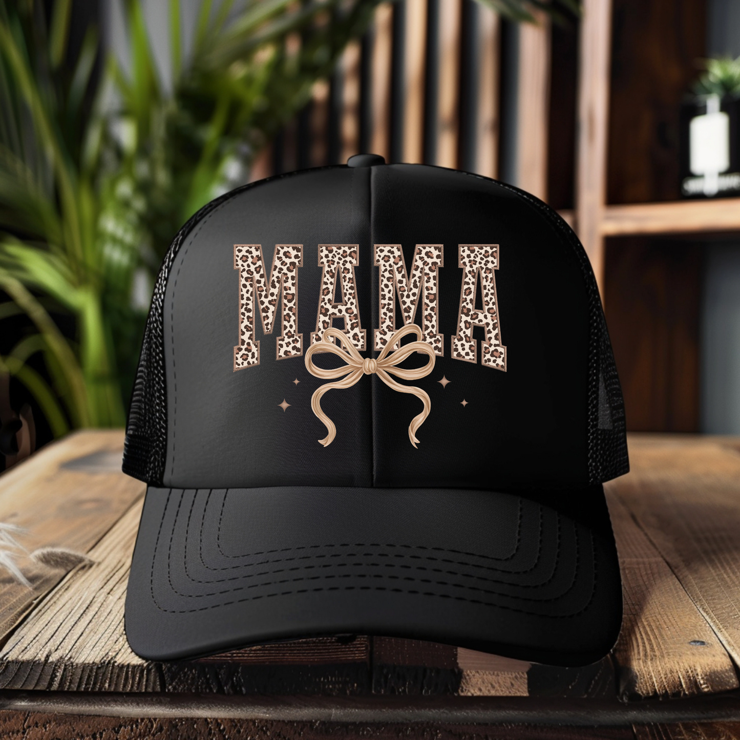 DTF Hat Patch/ Pocket -Mama Leopard Coquette