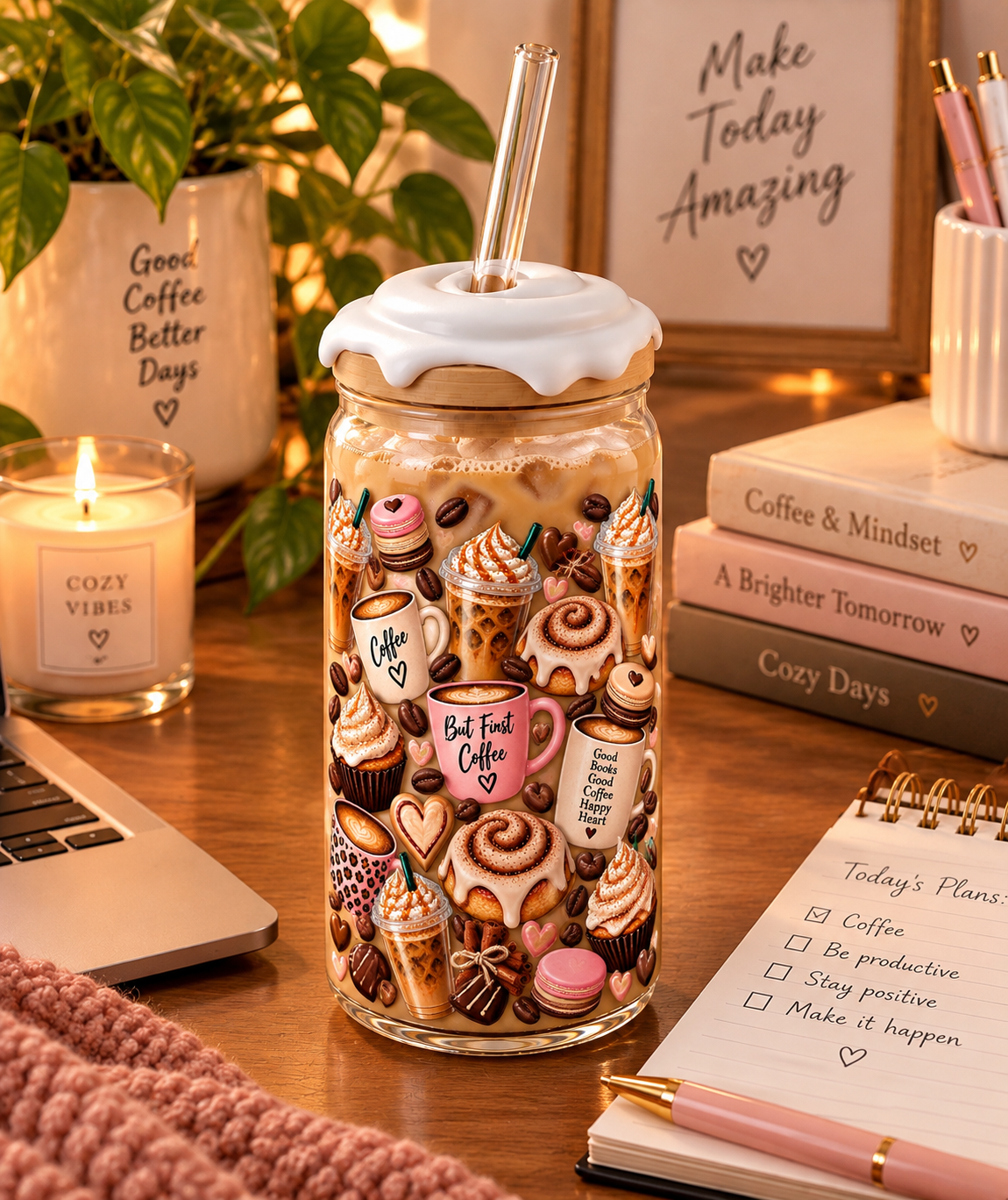 Cinnamon Roll - Tumbler Lid Toppers