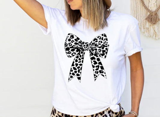 Screen Print-Coquette Cheetah Bow (Black)