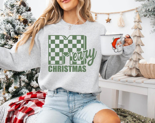 Screen Print- Merry Christmas- MTV style in green