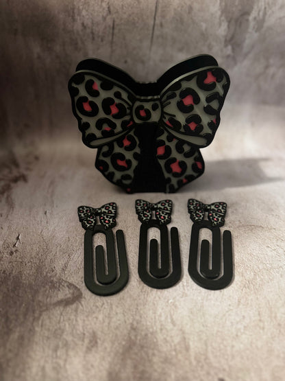 (RTS) Bowtiful Leopard 3D Printed Desk Accessory Bundle