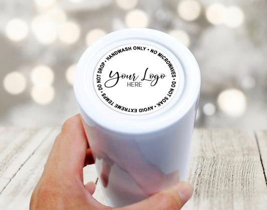 1.75” Clear Tumbler Care Stickers