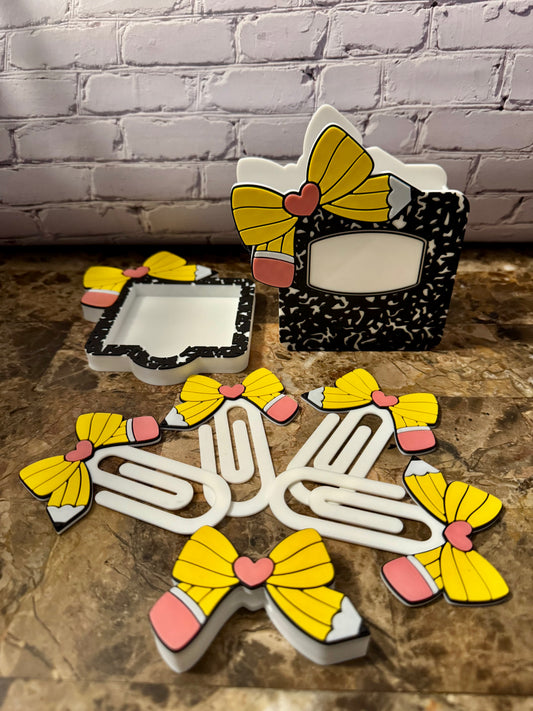 Composition Notebook - 3D Printed Sticky Note Holder