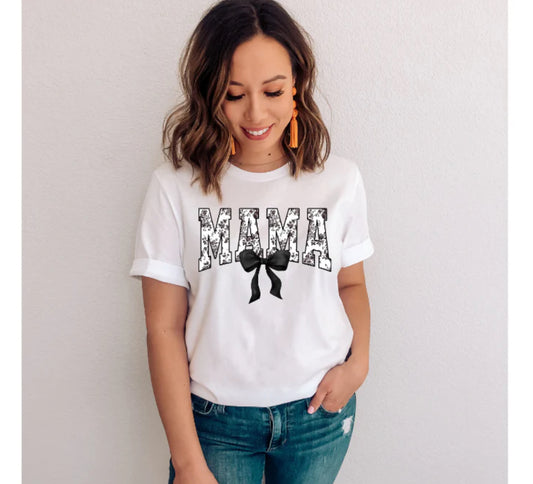 Screen Print- Mama (Black Floral)