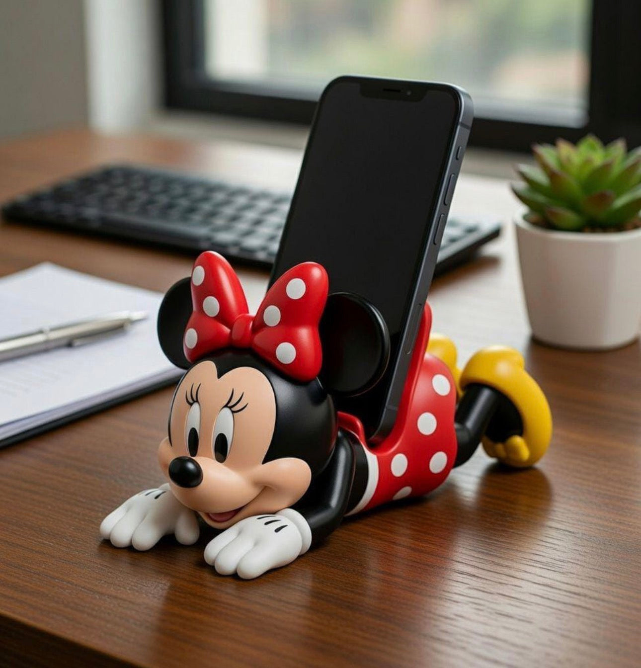 Minnie Mouse Inspired Phone Holder | Cute Desk Phone Stand | 3D Printed Phone Stand | Desktop Phone Dock