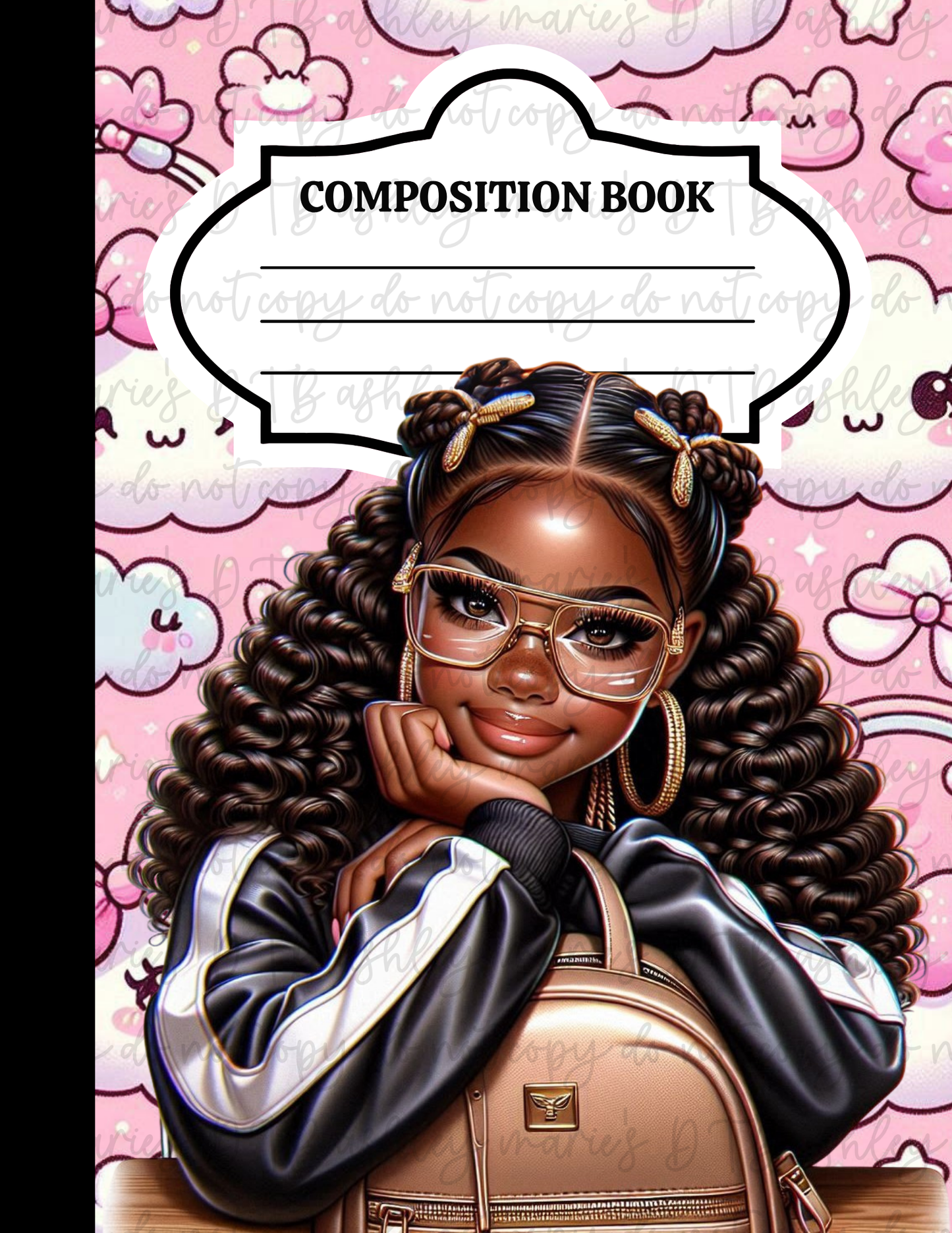 Girly School - Composition Notebook Sticker Covers | Glossy Printable Vinyl Front & Back Wraps