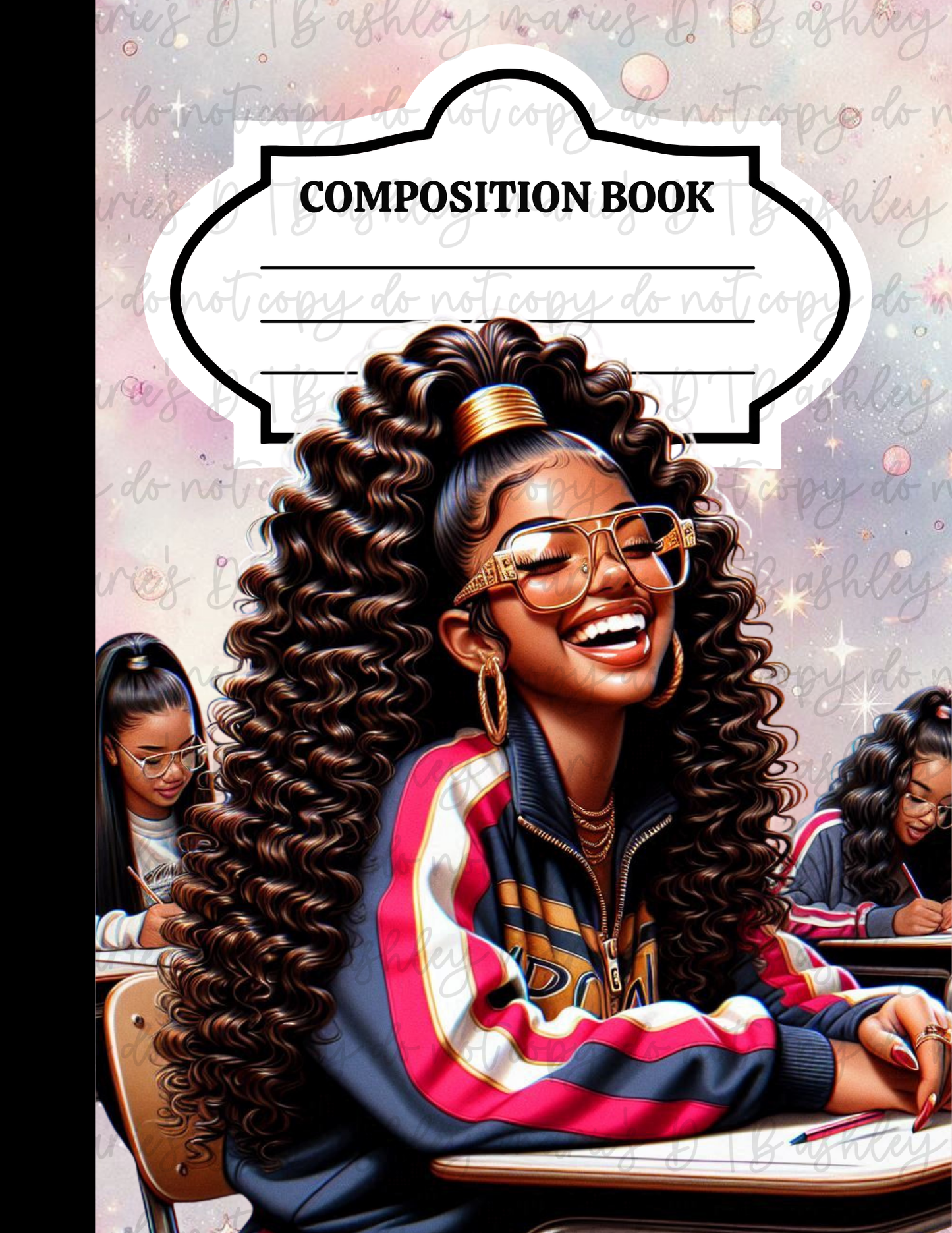 Girly School - Composition Notebook Sticker Covers | Glossy Printable Vinyl Front & Back Wraps