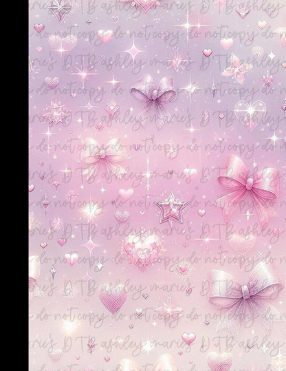Girly School - Composition Notebook Sticker Covers | Glossy Printable Vinyl Front & Back Wraps