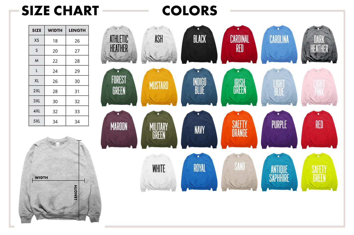 Customized Apparel (Designed on the Front Only)