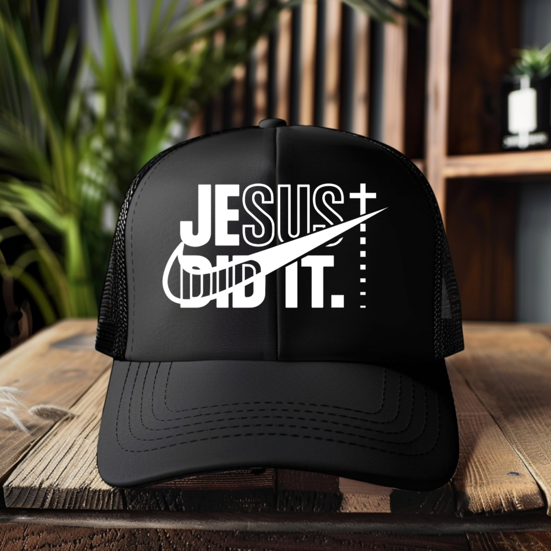 Pre-Order Screen Print-  Jesus Did It (White) (Pocket/Hat Design) (Closes  3/31/2025)