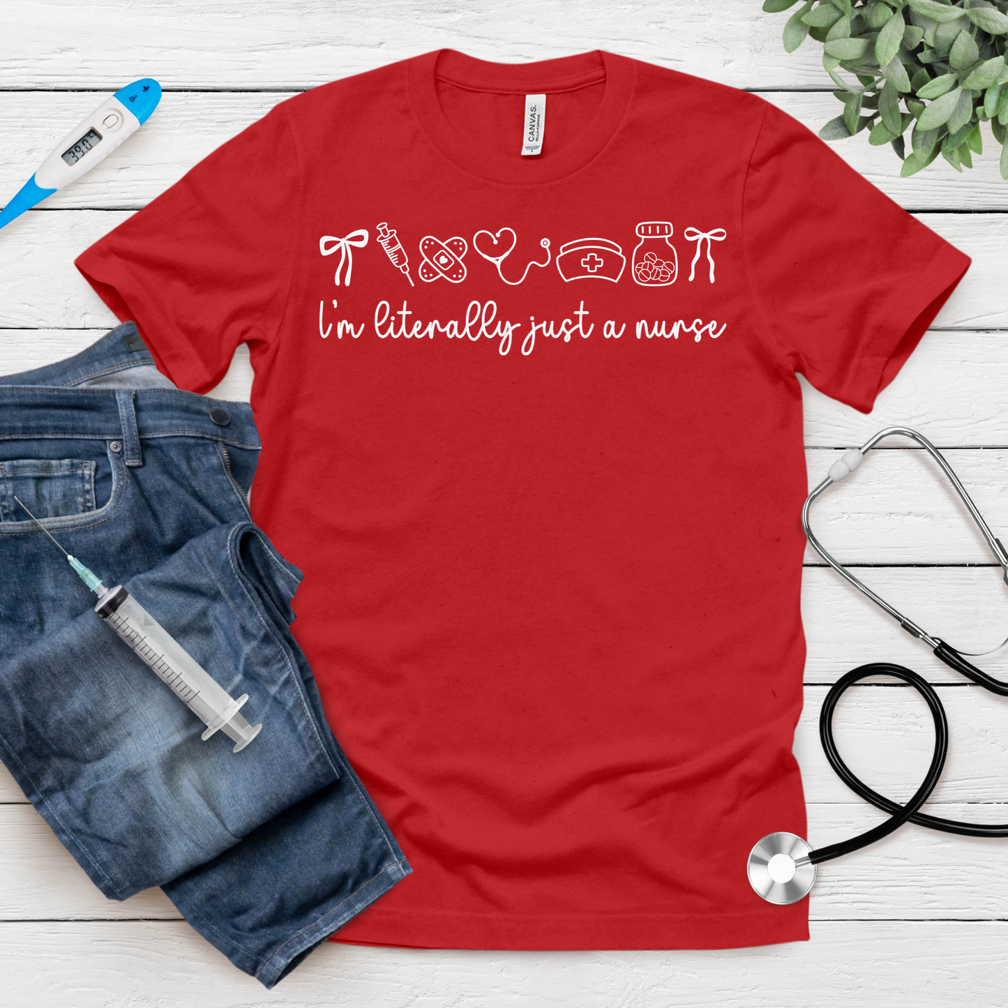 Screen Print- Literally Just A Nurse (White)