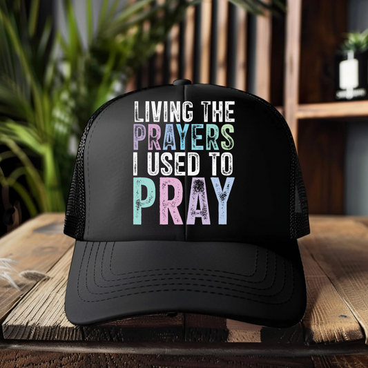 DTF Hat Patch- Living the Prayers