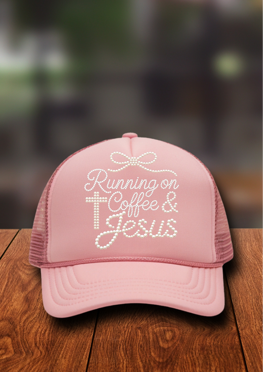 DTF Hat Patch - Running On Coffee & Jesus